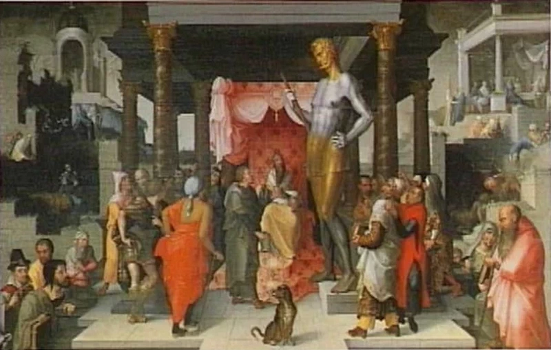 Nabucodonosor chiede una spiegazione ai suoi astrologi e stregoni per il suo sogno sulla grande statua